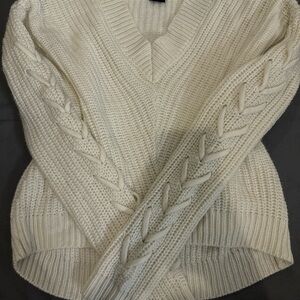 Cozy white Cable Knit Sweater
